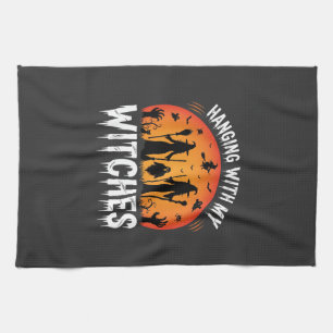 Halloween Hanging With My Witches Vintage Moon Tea Towel