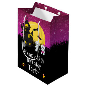 Halloween Happy Birthday Mummy Pink Medium Gift Bag