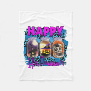 Halloween Happy Halloween Birthday Fleece Blanket