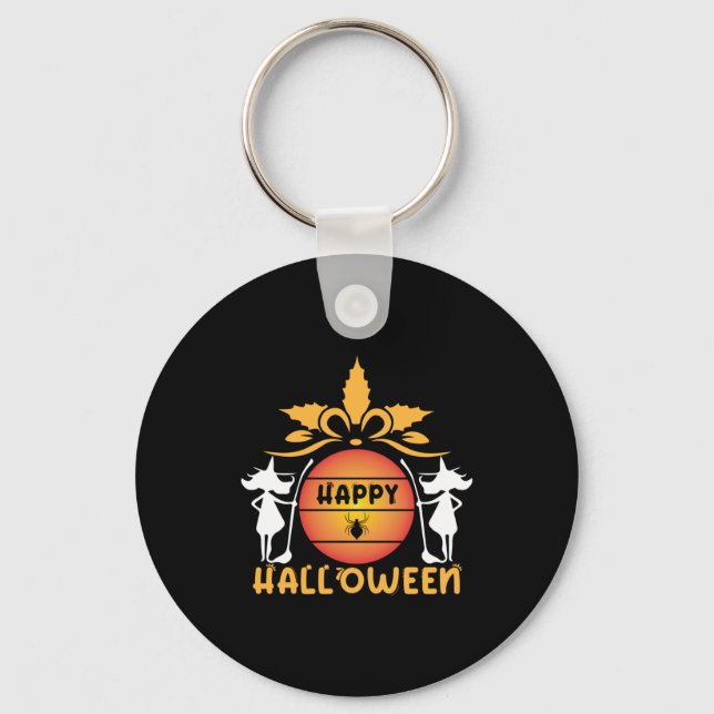 Halloween Happy Halloween Birthday Key Ring (Front)