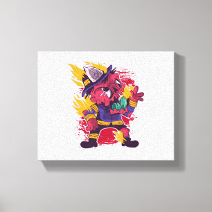 Halloween Happy Halloween Firefighter Costume Canvas Print