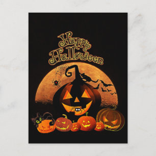 Halloween - Happy Halloween Pumpkins Postcard