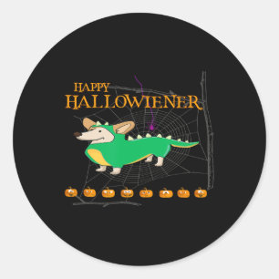 Halloween Happy hallowiener' Classic Round Sticker