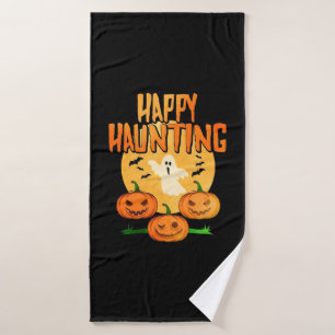 Halloween Happy Haunting Bath Towel