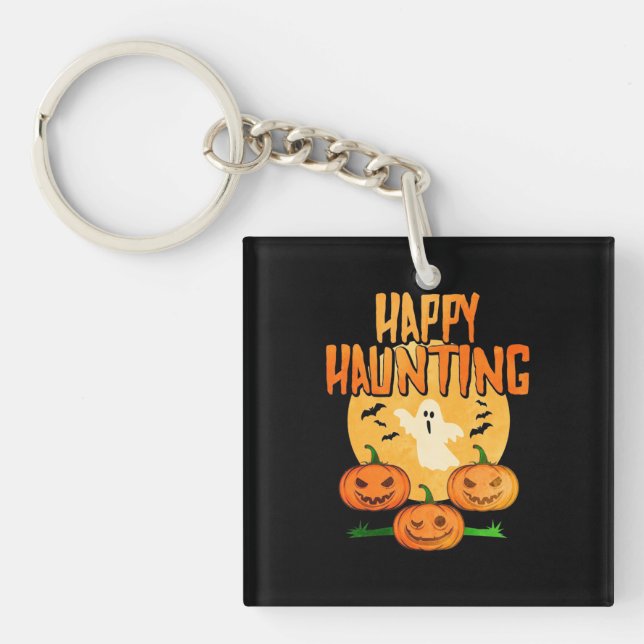 Halloween Happy Haunting Key Ring (Front)