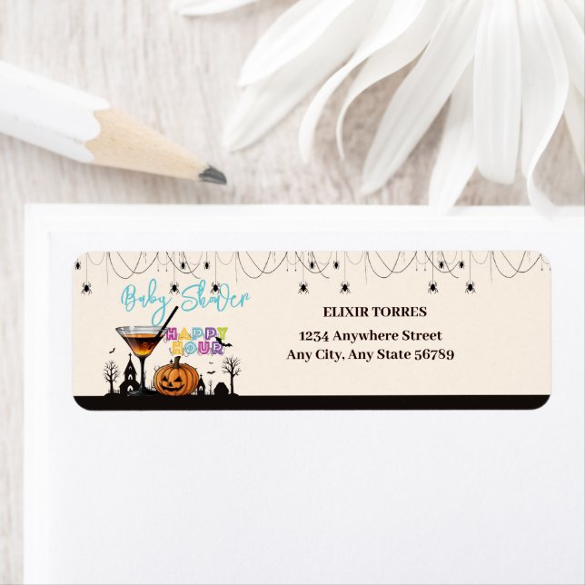 Halloween Happy Hour Pumpkin Cocktail Baby Shower (Insitu)