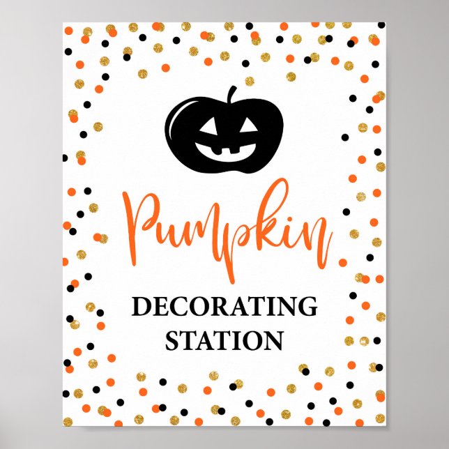 Halloween Happy Pumpkin Decorating Station Sign (Front)