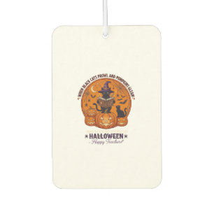 Halloween Happy Teacher Black Cat Witch Hat Pumpki Car Air Freshener