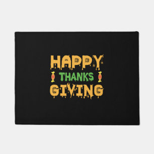 Halloween Happy Thanksgiving Birthday Doormat