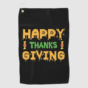 Halloween Happy Thanksgiving Birthday Golf Towel