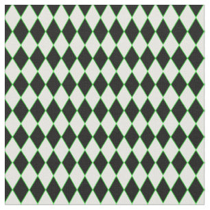 halloween harlequin green black white fabric
