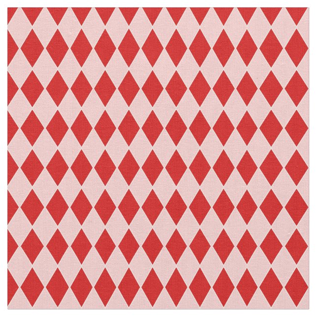 halloween harlequin pink red jester fabric (Close Up)