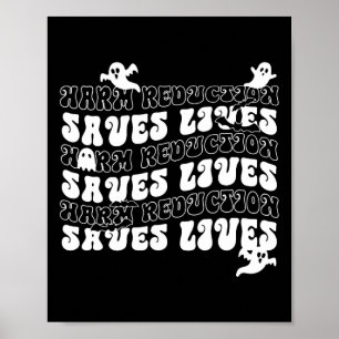 Halloween Harm Reduction Cute Ghost Public Health Poster