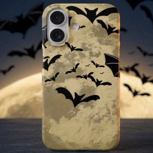 Halloween Harvest Full Moon And Night Flight Bats iPhone 16 Case