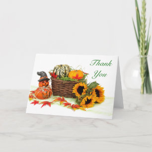 halloween harvest Thank You Note Card