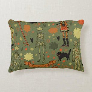 Halloween Haunt: Spooky Vintage Mix Decorative Cushion