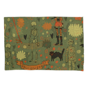 Halloween Haunt: Spooky Vintage Mix Pillowcase