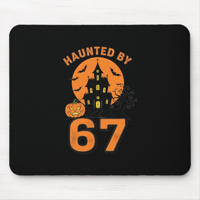 Halloween Haunted 67 Six Seven Meme 1 (1)  Mouse Pad (Front)