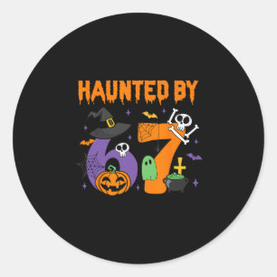 Halloween Haunted 67 Six Seven Meme 1 (4) Classic Round Sticker