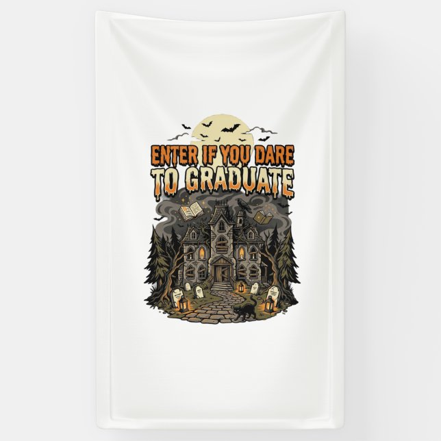 Halloween Haunted Academy Night Banner (Vertical)
