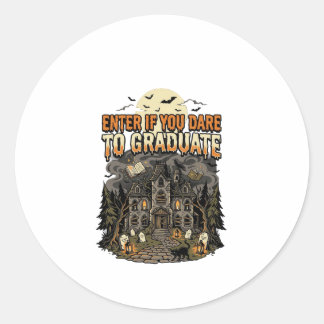 Halloween Haunted Academy Night Classic Round Sticker