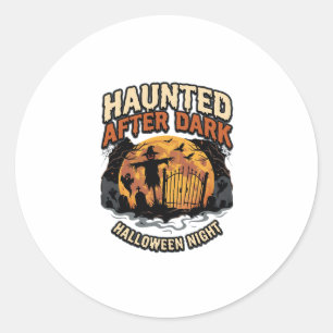 Halloween Haunted After Dark Classic Round Sticker