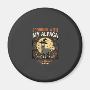 Halloween Haunted Alpaca Night Magnet