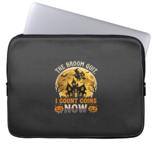 Halloween Haunted Banker Witch Laptop Sleeve