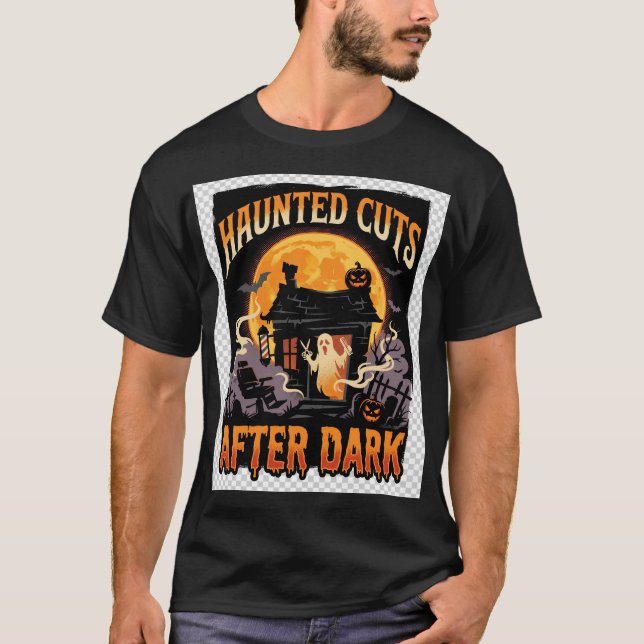 Halloween Haunted Barber Night T-Shirt (Front)