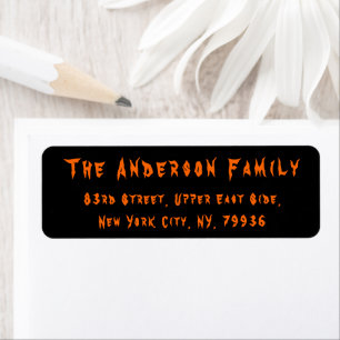 Halloween Haunted Black Orange Mail Return Address
