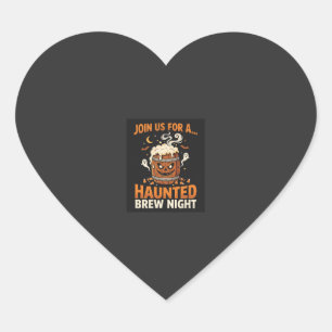 Halloween Haunted Brew Night (2) Heart Sticker