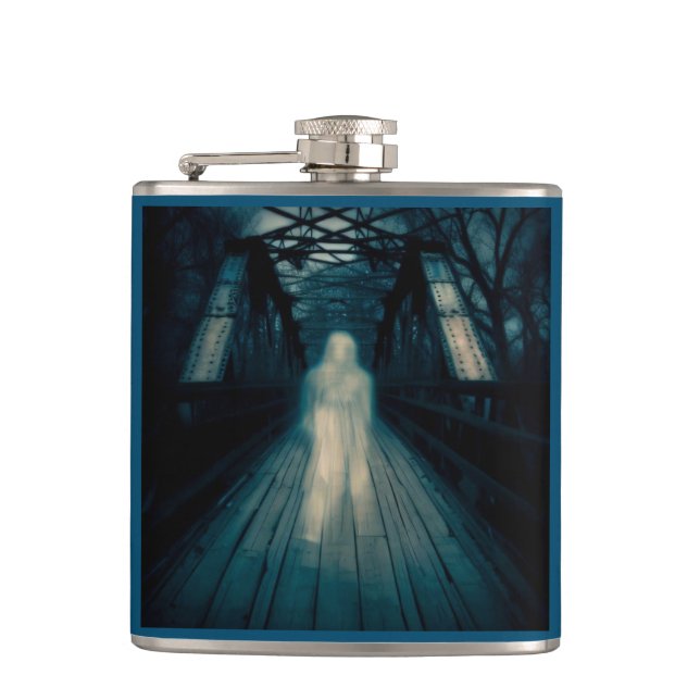 Halloween - Haunted Bridge 1 Hip Flask (Front)