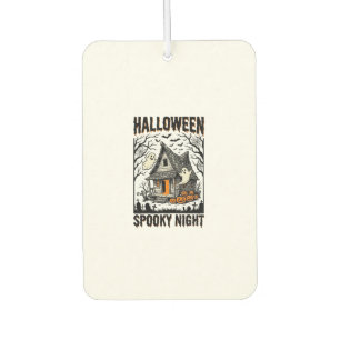 Halloween Haunted Cabin Scary Night Vintage Art Car Air Freshener