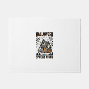 Halloween Haunted Cabin Scary Night Vintage Art Doormat