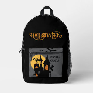 Halloween Haunted Castle , Scary Printed Backpack