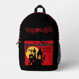 Halloween Haunted Castle , Scary Printed Backpack