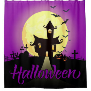 Halloween Haunted Castle Shower Curtain