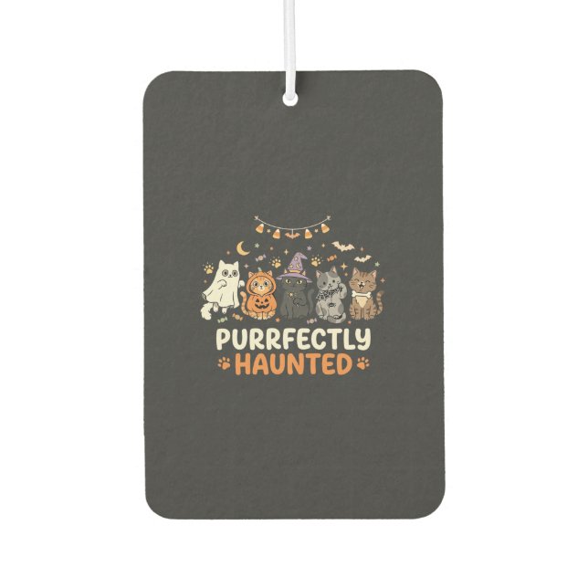 Halloween Haunted Cat Crew Car Air Freshener (Front)