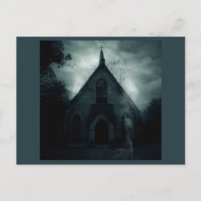 Halloween - Haunted Church 1 Postcard (Front)