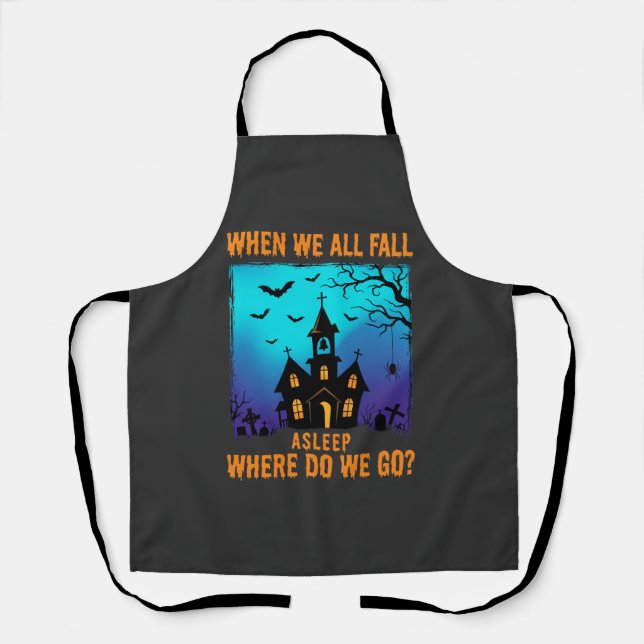 Halloween Haunted Church Where Do We Go Apron (Front)