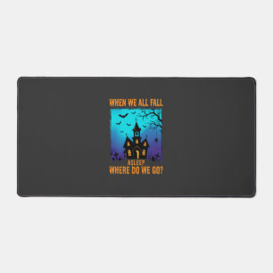 Halloween Haunted Church Where Do We Go Desk Mat