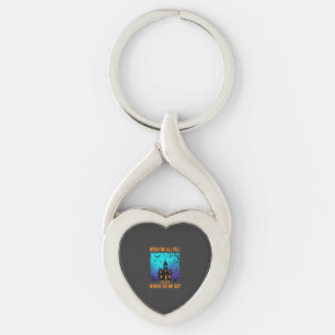 Halloween Haunted Church Where Do We Go Key Ring