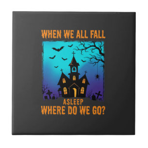 Halloween Haunted Church Where Do We Go Tile