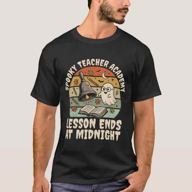Halloween Haunted Classroom Night T-Shirt (Front)
