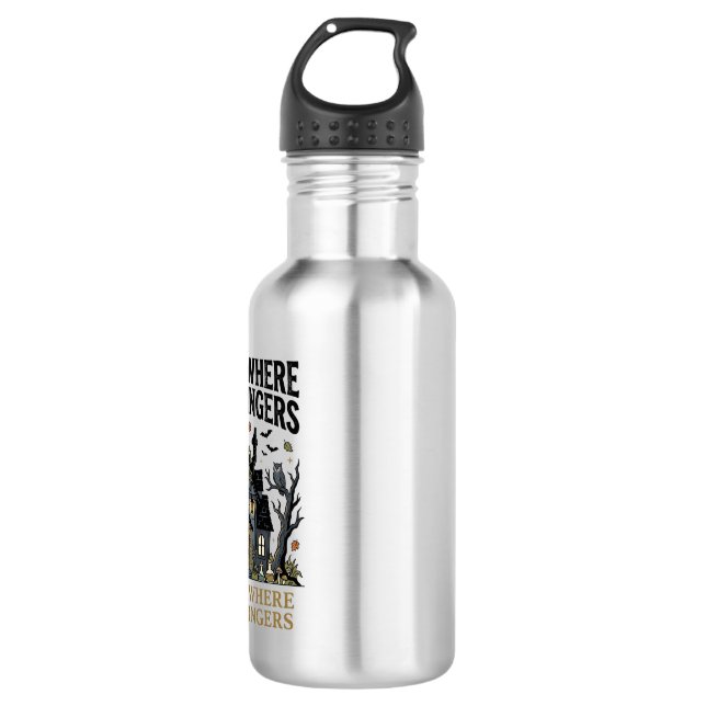 Halloween Haunted Cottage Gathering 532 Ml Water Bottle (Front)