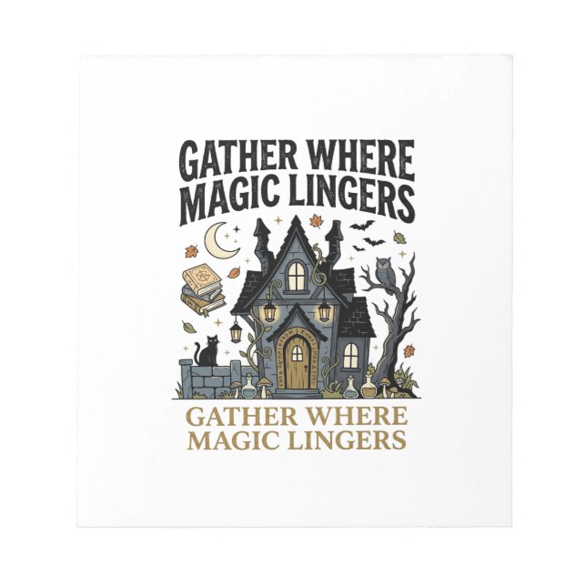 Halloween Haunted Cottage Gathering Notepad (Front)