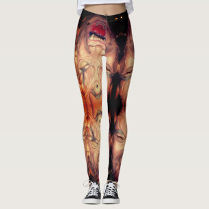 HALLOWEEN HAUNTED FACE LEGGINGS
