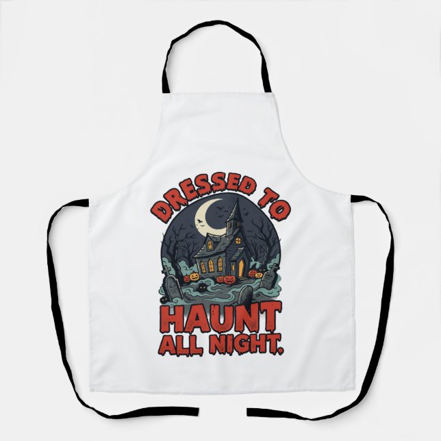 Halloween Haunted Graveyard Costume Night Apron (Front)