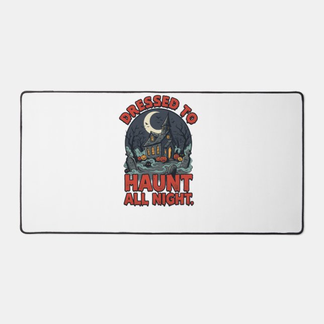 Halloween Haunted Graveyard Costume Night Desk Mat (Front)