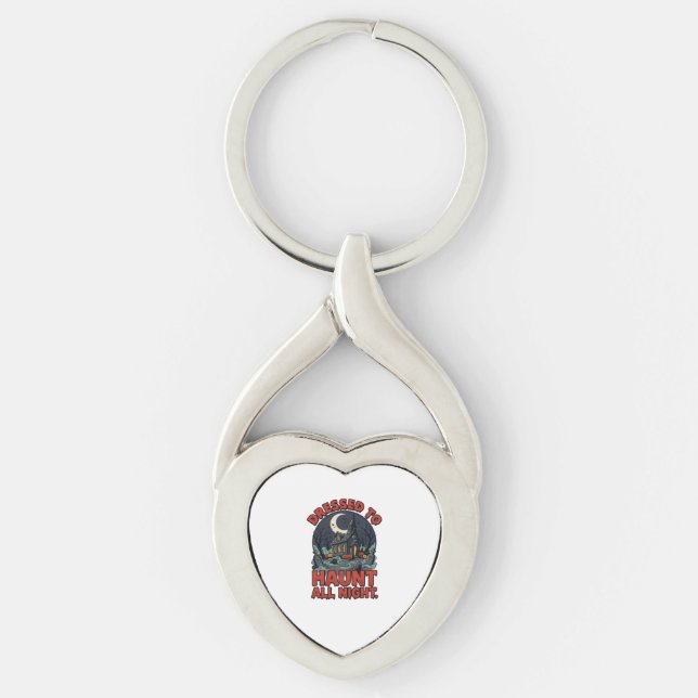 Halloween Haunted Graveyard Costume Night Key Ring (Front)